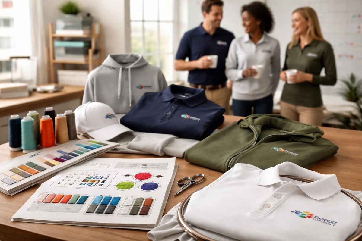 Business branding with embroidered t-shirts