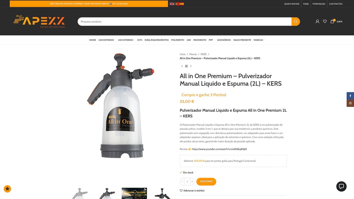 7 Produtos Polimento Essenciais para Brilho Impecável em 2026 - All in One Premium – Pulverizador Manual Líquido e Espuma (2L) – KERS