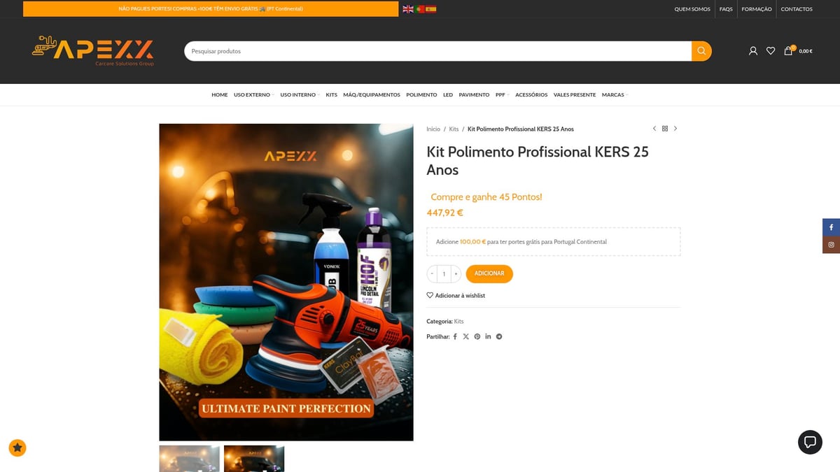 7 Produtos Polimento Essenciais para Brilho Impecável em 2026 - Kit Polimento Profissional KERS 25 Anos