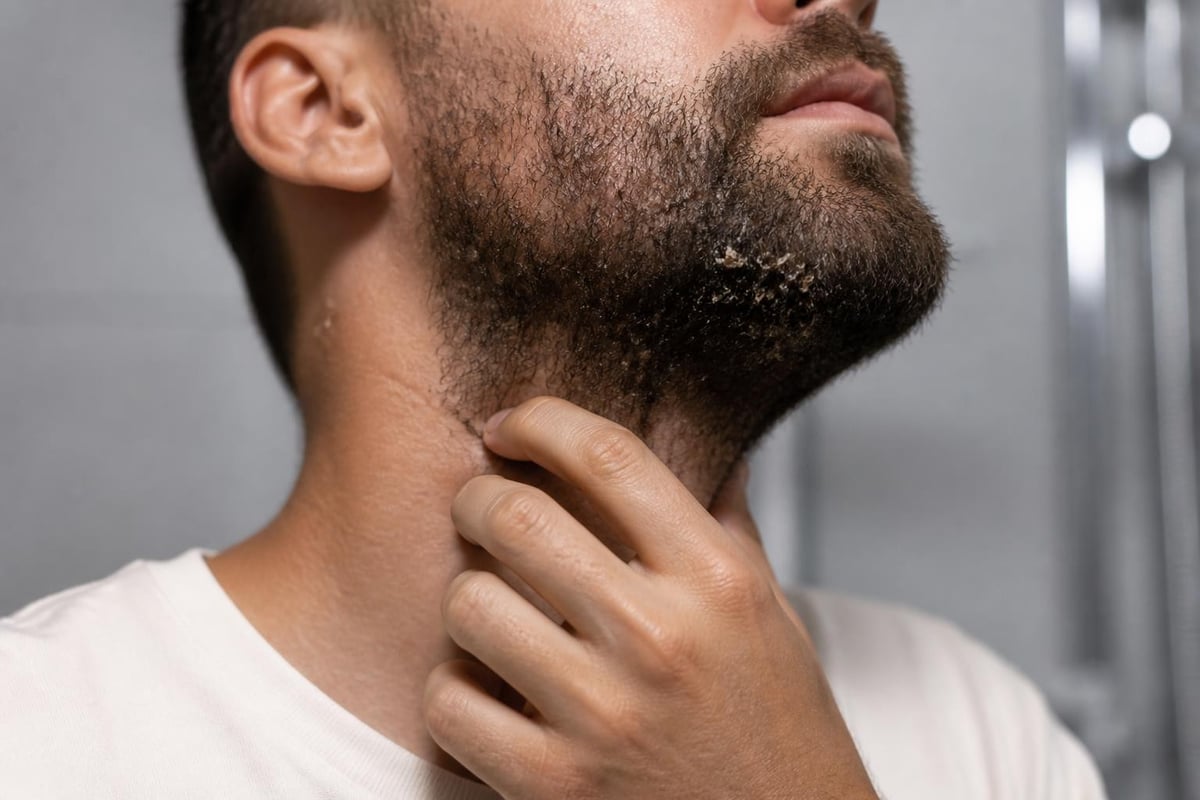 Beard skin problems from improper cleansing