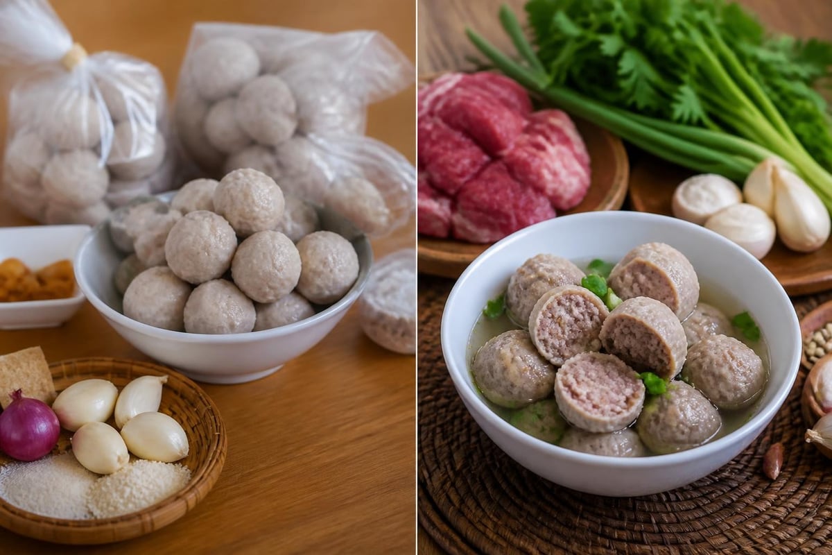 Perbandingan biaya bakso
