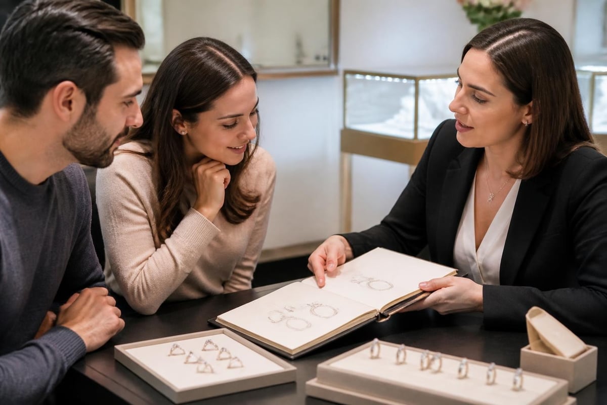 Customer consultation at jewelry store