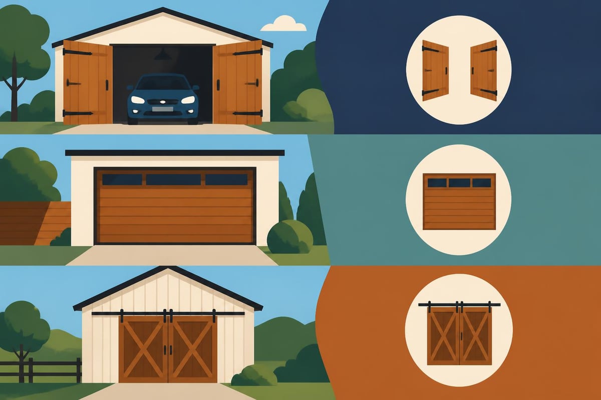Timber garage door styles