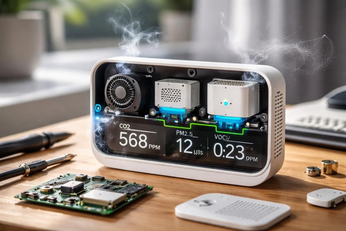 Indoor air quality monitoring components
