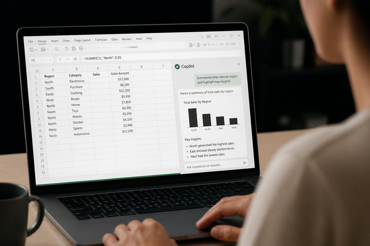 Excel Copilot interface elements