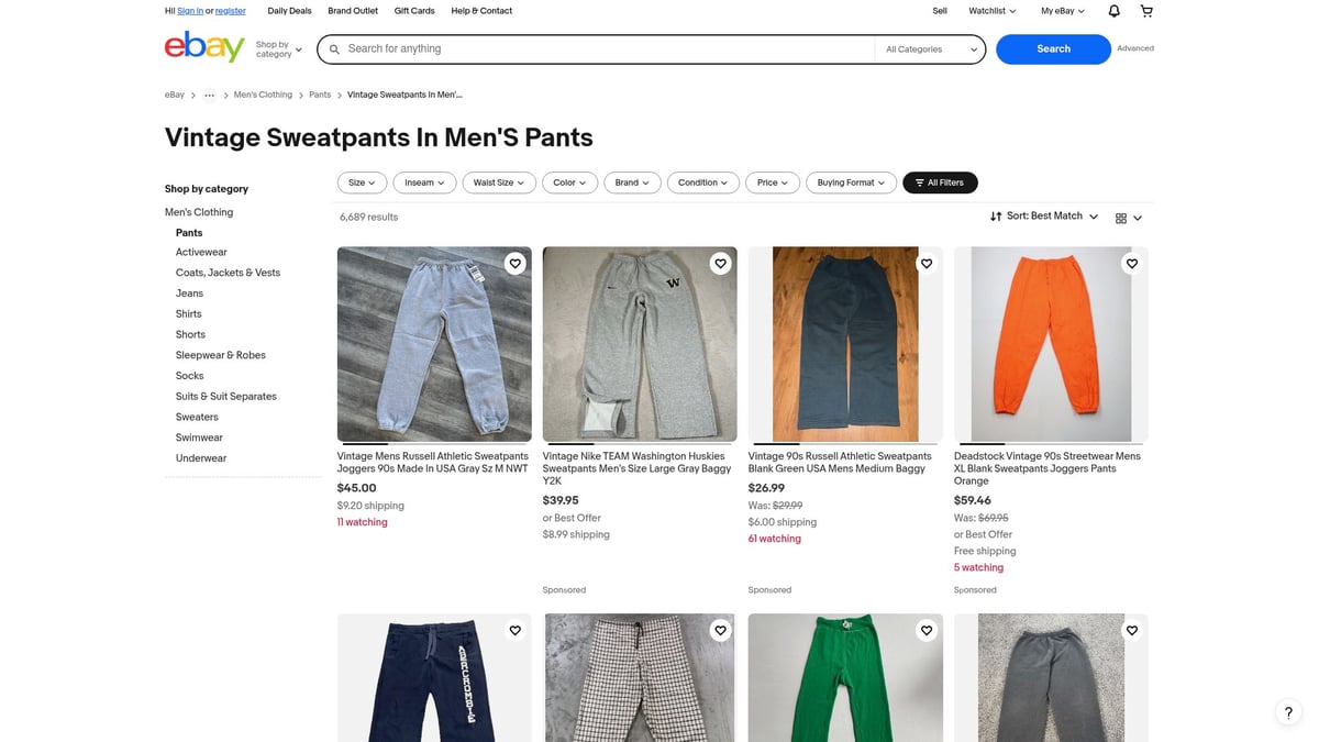 7 Best Vintage Sweatpants Mens Styles to Try in 2026 - Champion Reverse Weave Sweatpants