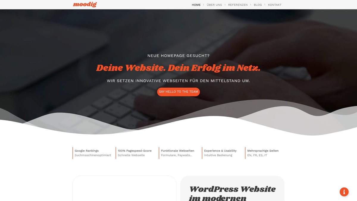 12 Inspirierende Ideen Website für 2026: Kreative Beispiele - Innovative WordPress-Websites mit moodig Webdesign realisieren