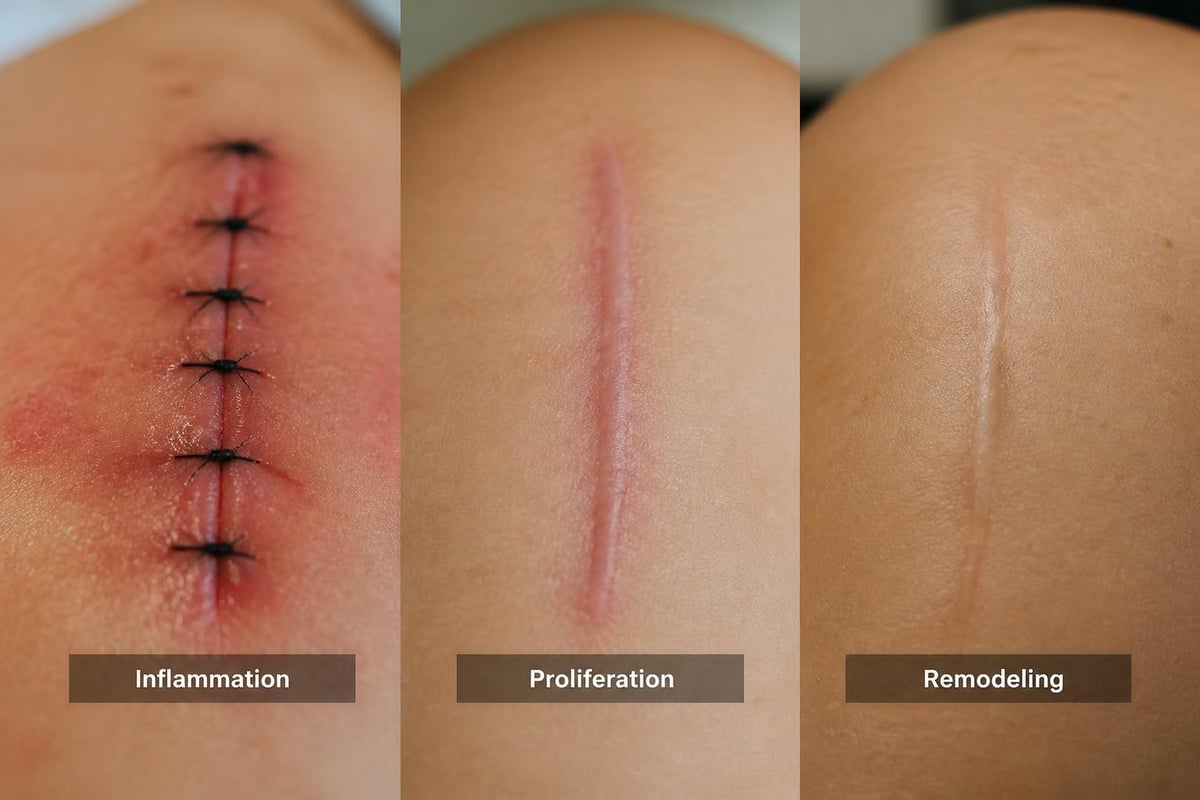 Three phases of surgical wound healing