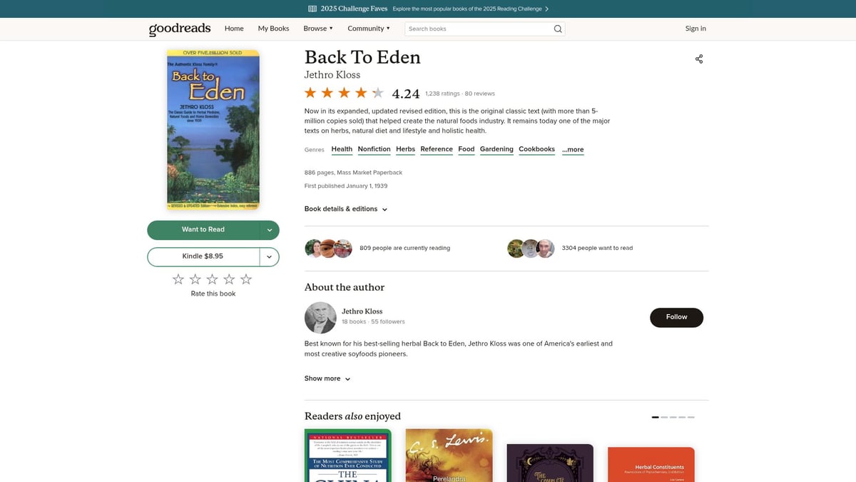 7 Must-Read Naturopath Book Picks for 2026 - Back To Eden by Jethro Kloss