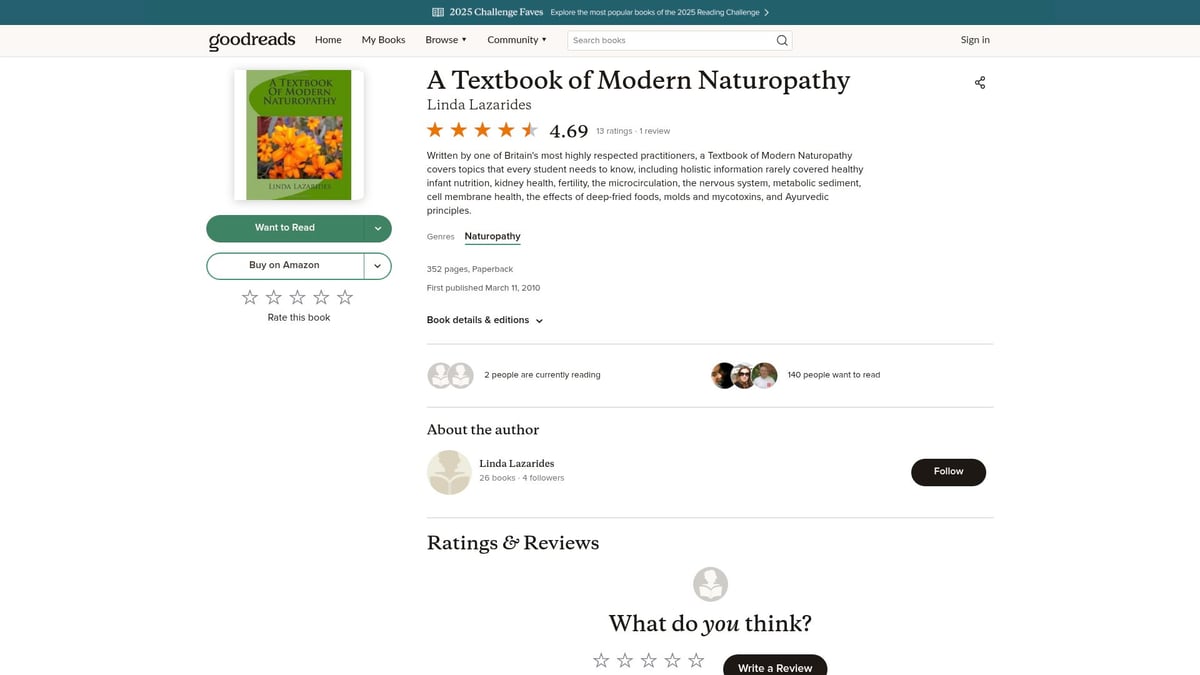 7 Must-Read Naturopath Book Picks for 2026 - A Textbook of Modern Naturopathy by Linda Lazarides