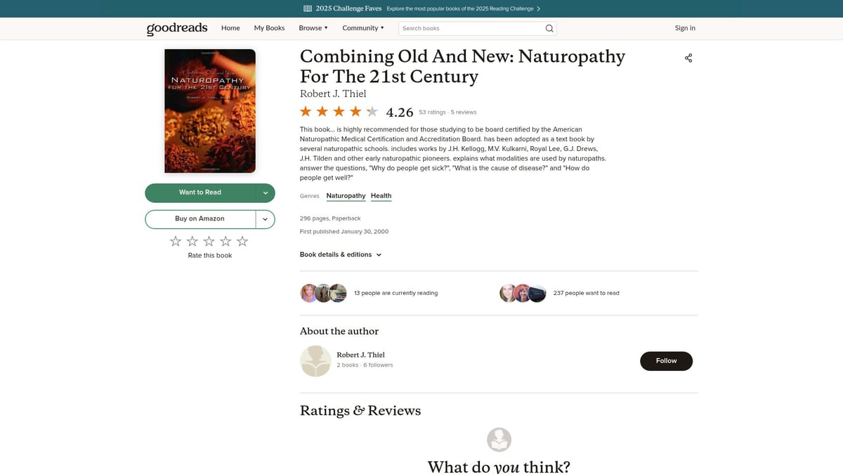 7 Must-Read Naturopath Book Picks for 2026 - Combining Old And New: Naturopathy For The 21st Century by Robert J. Thiel