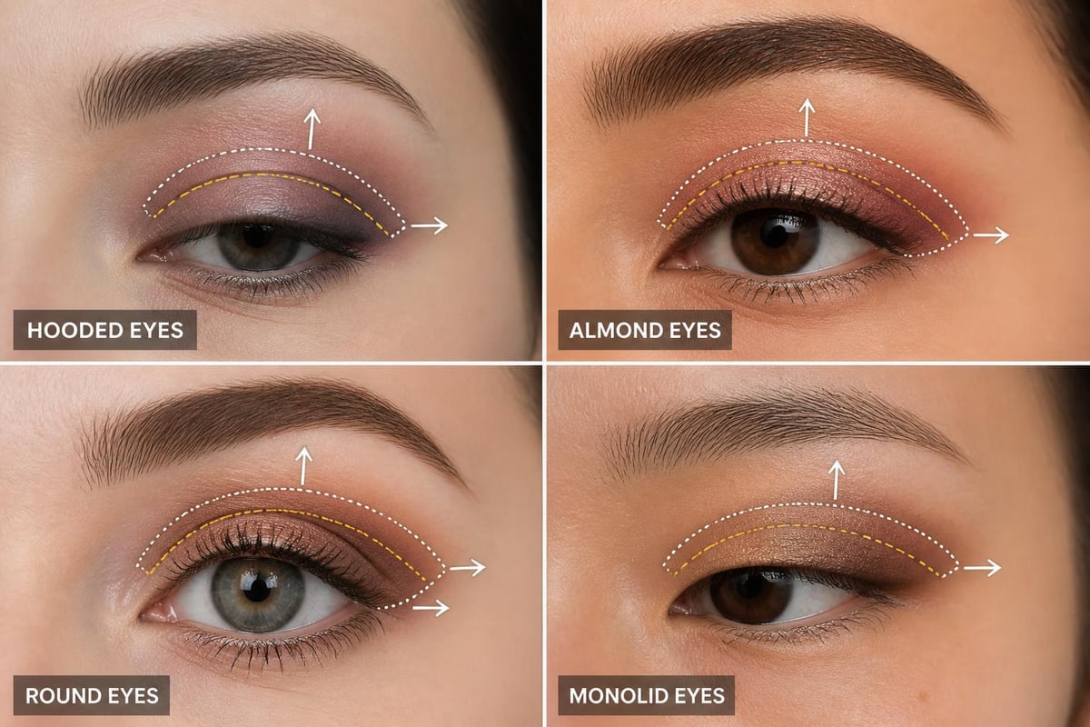 Eye makeup techniques for different eye shapes