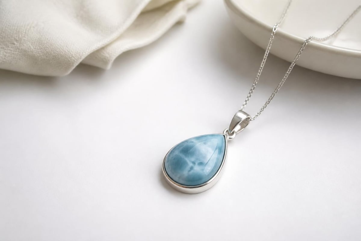 Larimar pendant care routine
