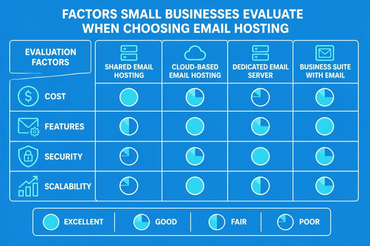 Email provider selection criteria