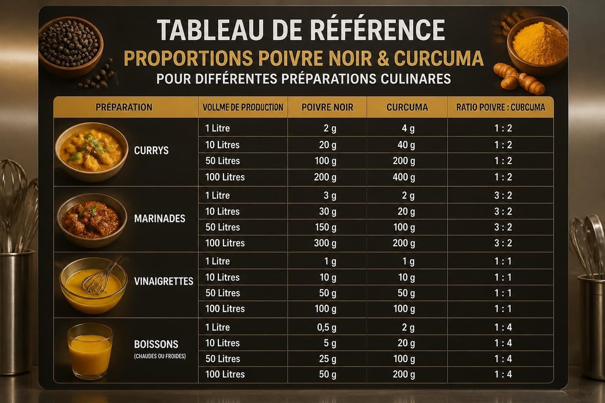 Dosages professionnels épices