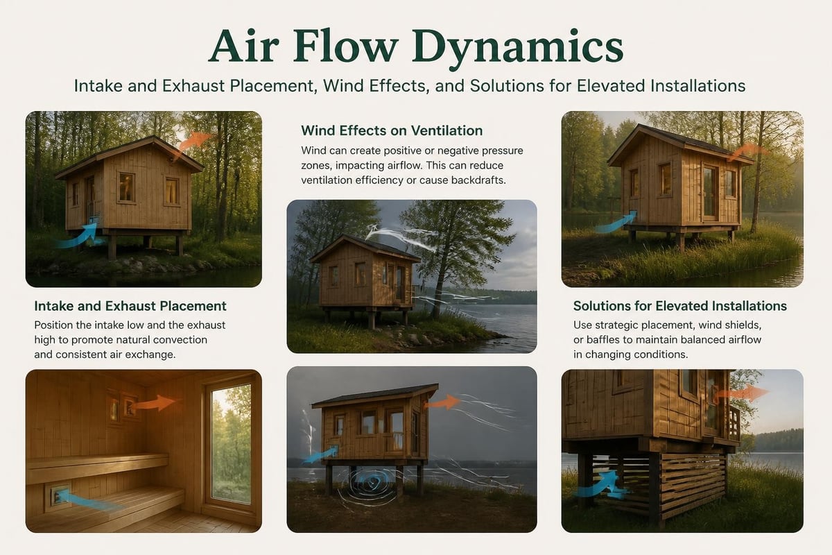 Rooftop sauna ventilation patterns