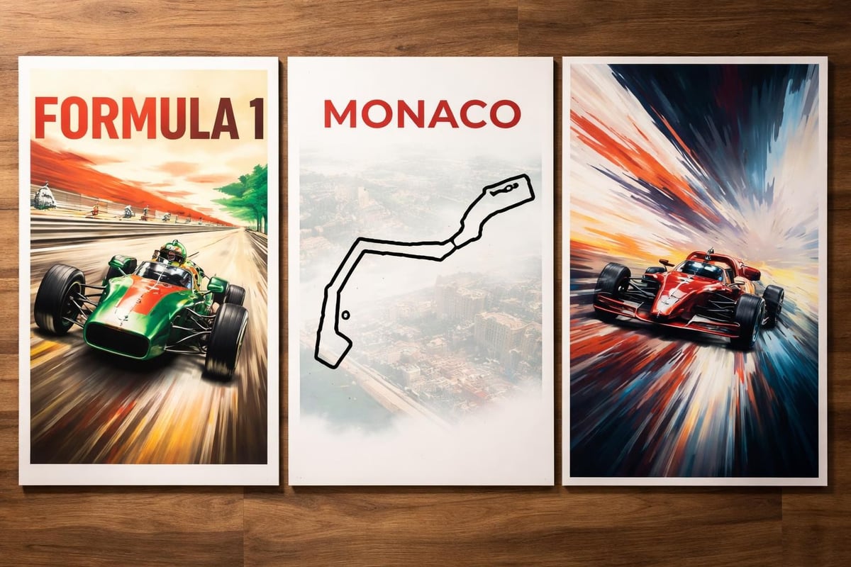 F1 circuit poster design styles