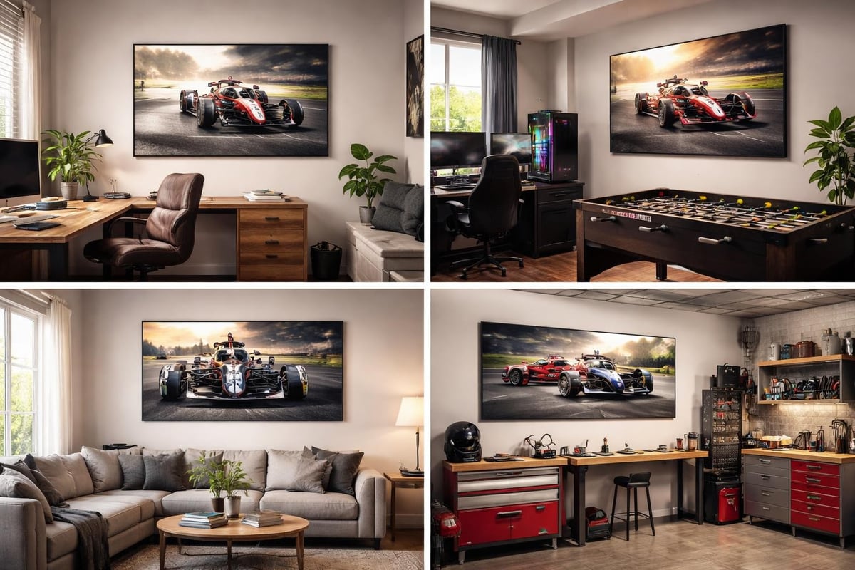 F1 poster placement in interiors