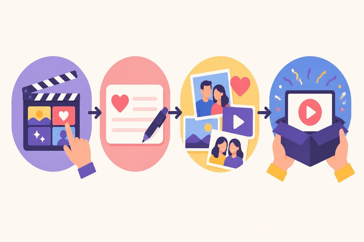 Personalized video gift creation process