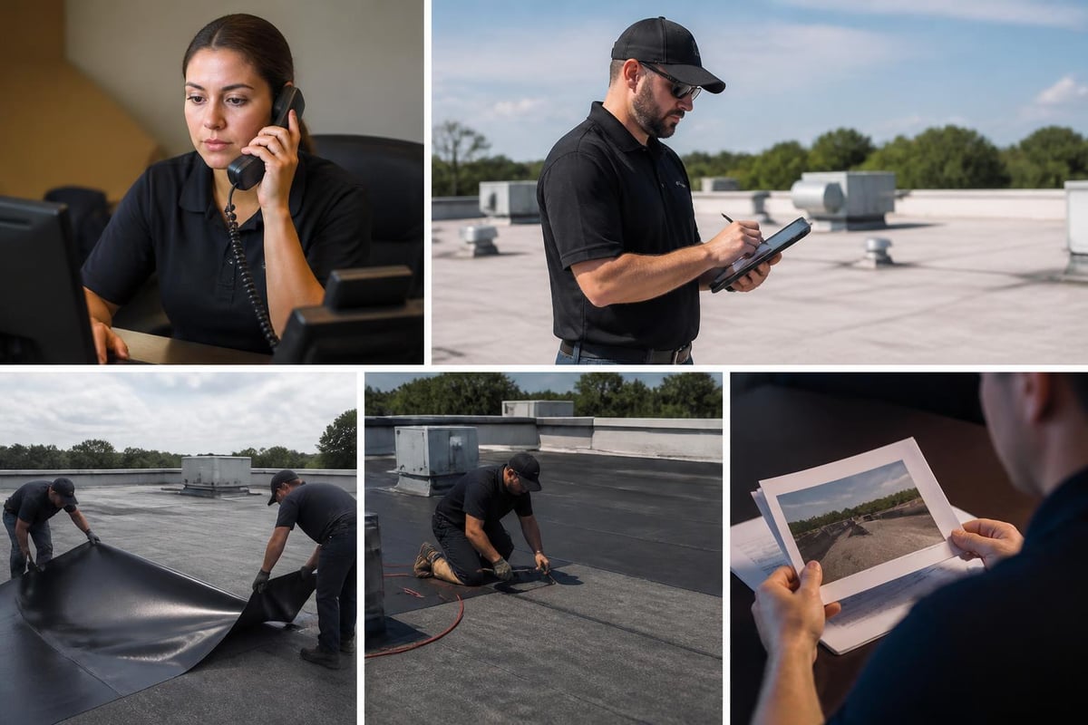 Emergency roofing response workflow