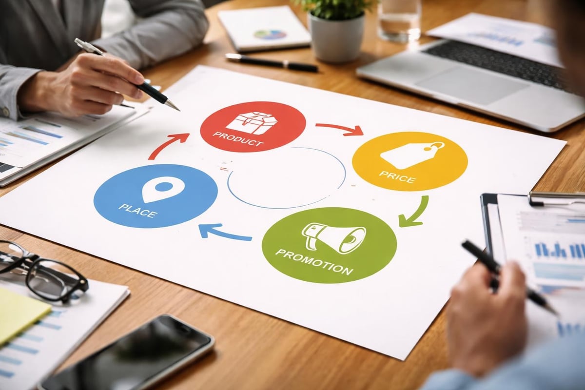 Marketing mix 4 P'er framework