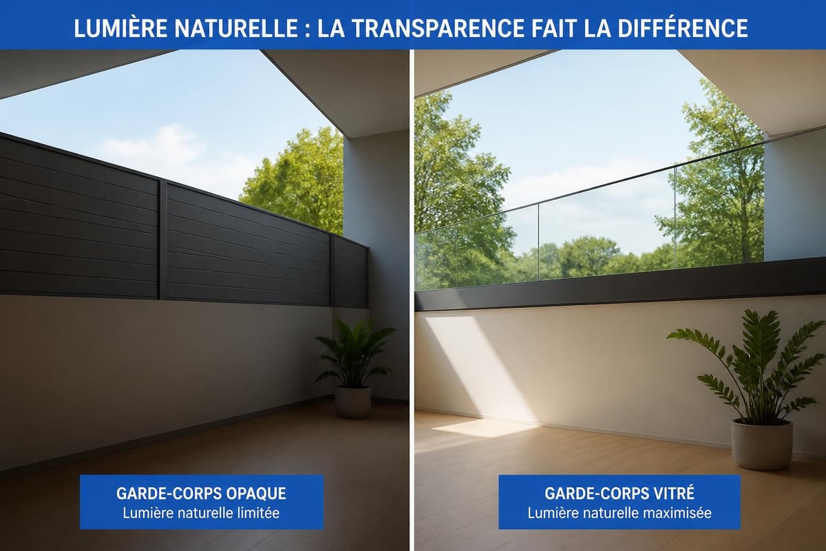 Comparaison transmission lumineuse