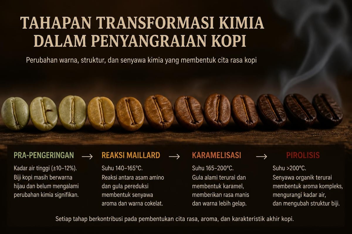 Tahapan perubahan kimia biji kopi