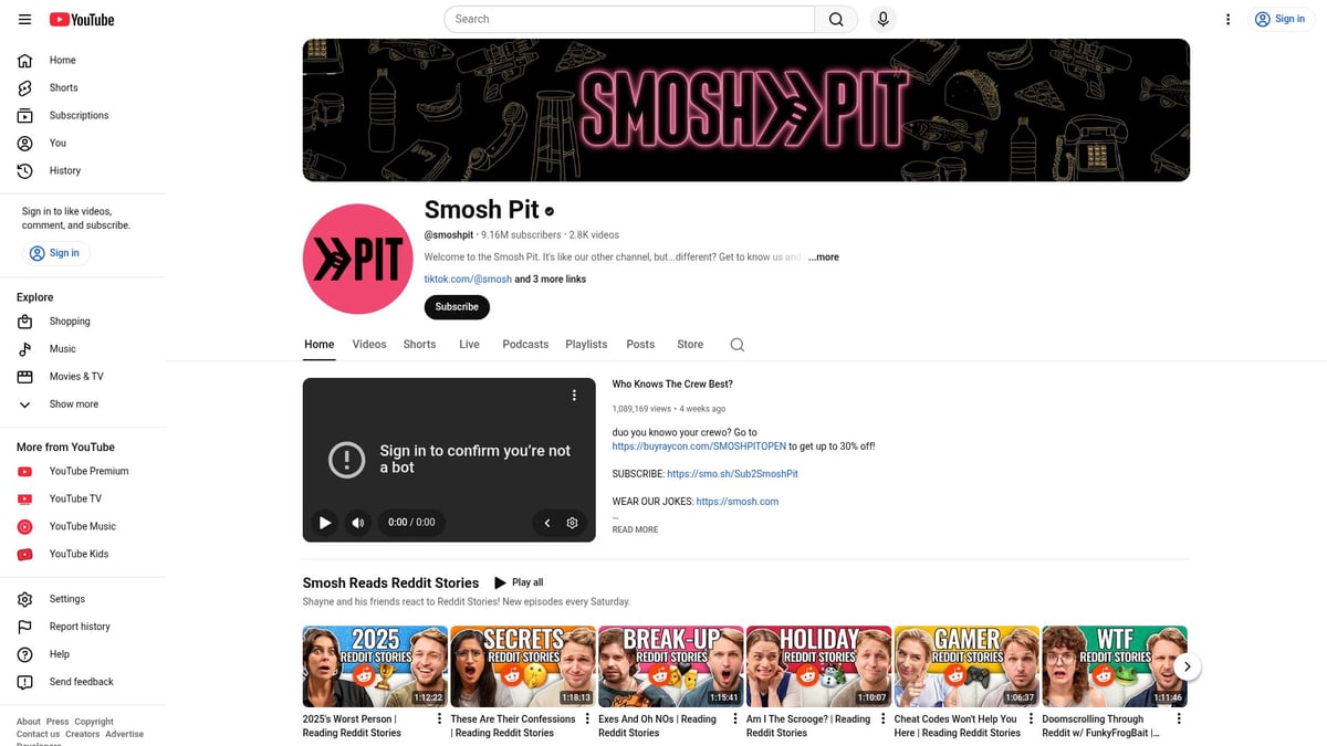 YouTube Podcasts List: 10 Must-Hear Shows for 2026 - Smosh Reads Reddit Stories
