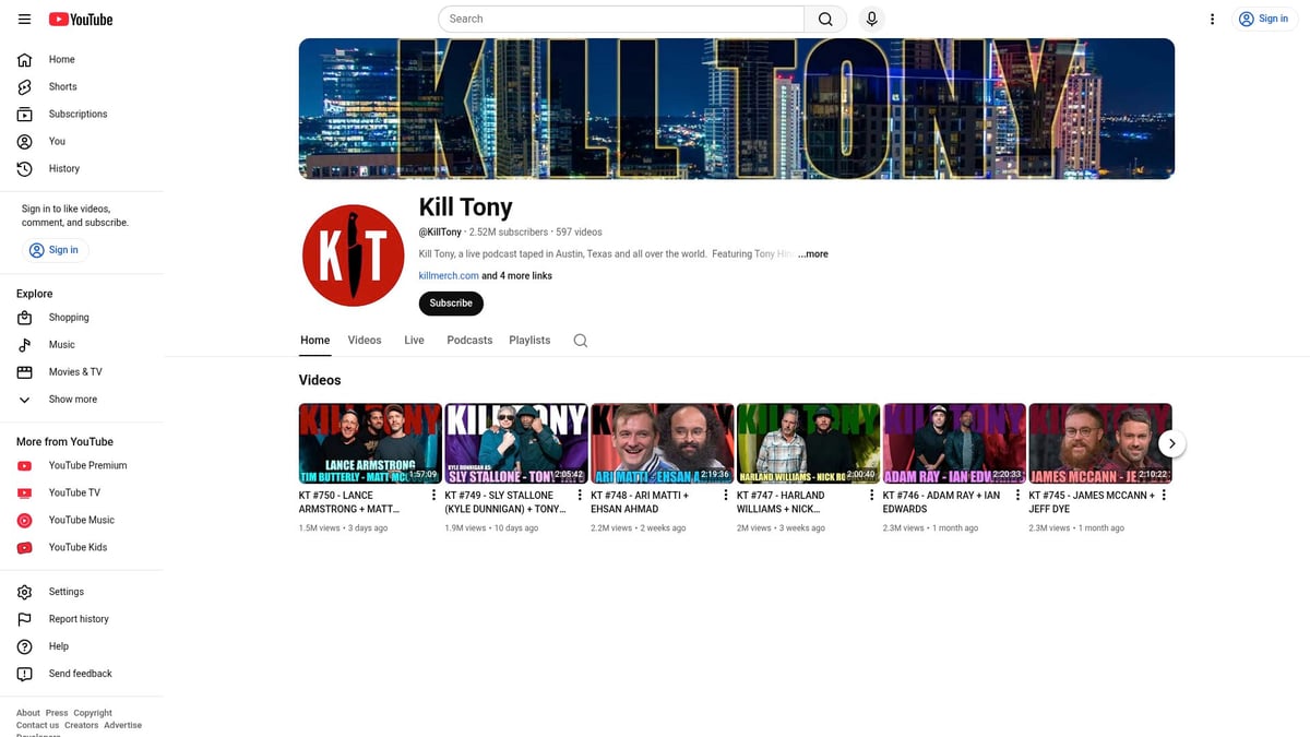 YouTube Podcasts List: 10 Must-Hear Shows for 2026 - Kill Tony