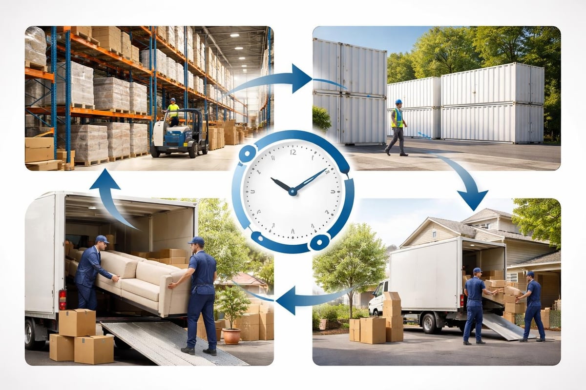 Integrated moving and storage workflow