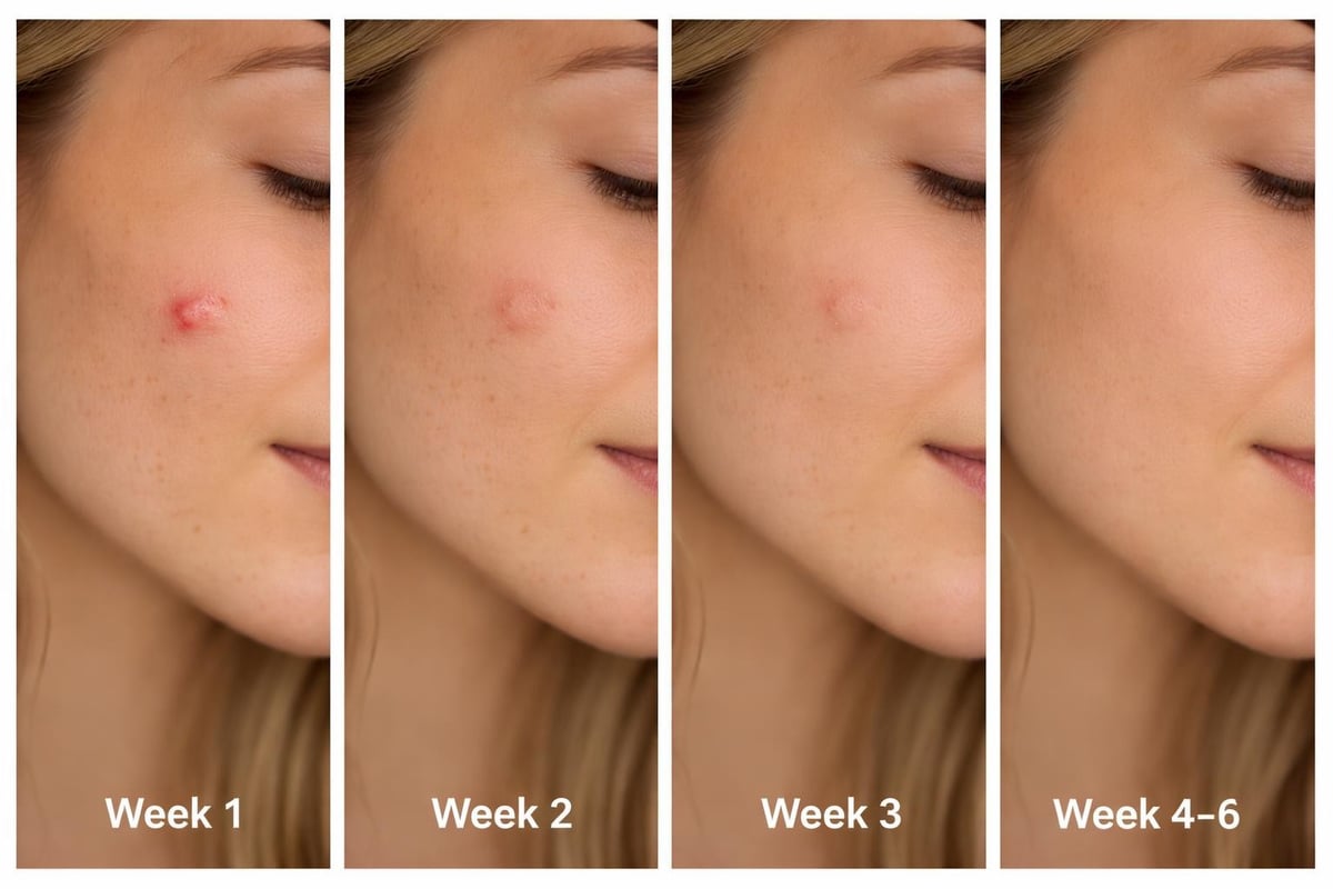 Timeline of skin healing after laser treatment