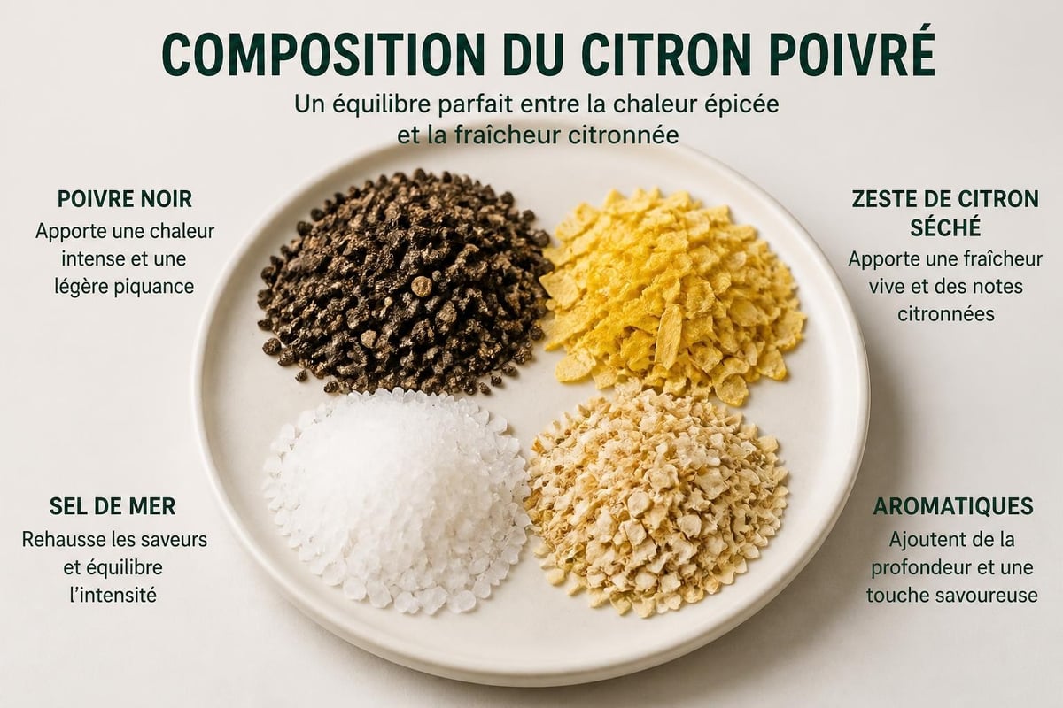 Composition du poivre au citron