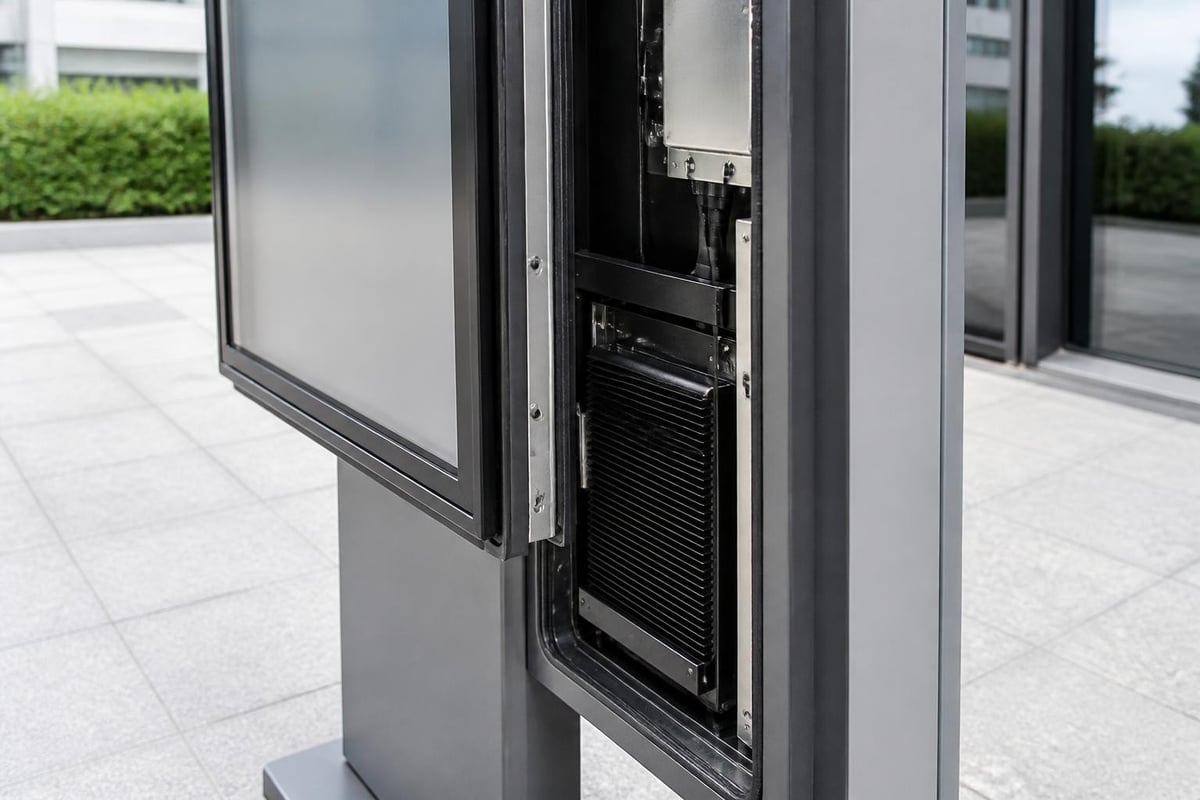 Outdoor digital display weatherproofing system