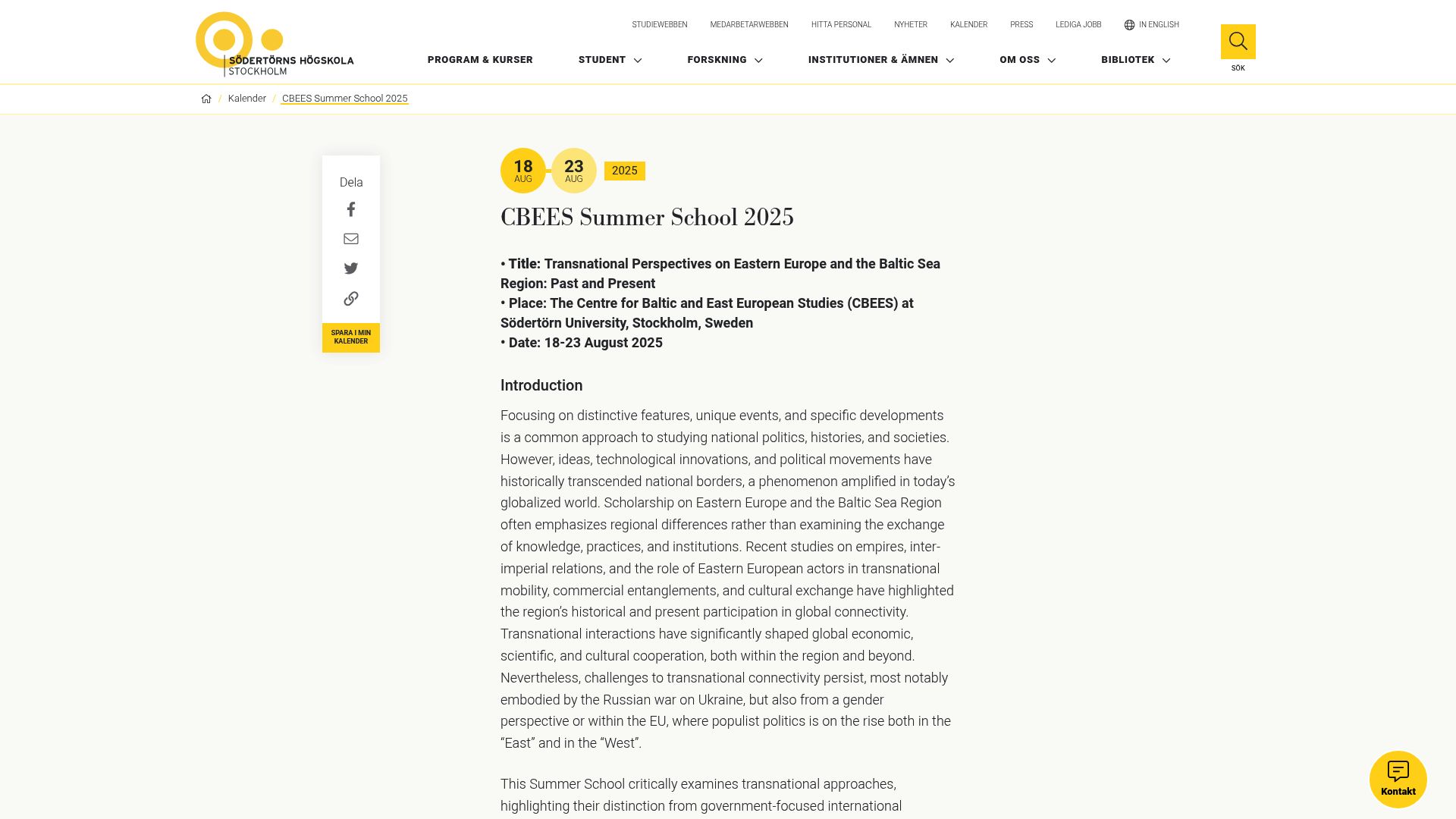 Top 10 Best Utbildningar i Stockholm 2025 - Södertörns högskola – Social Sciences Bachelor’s