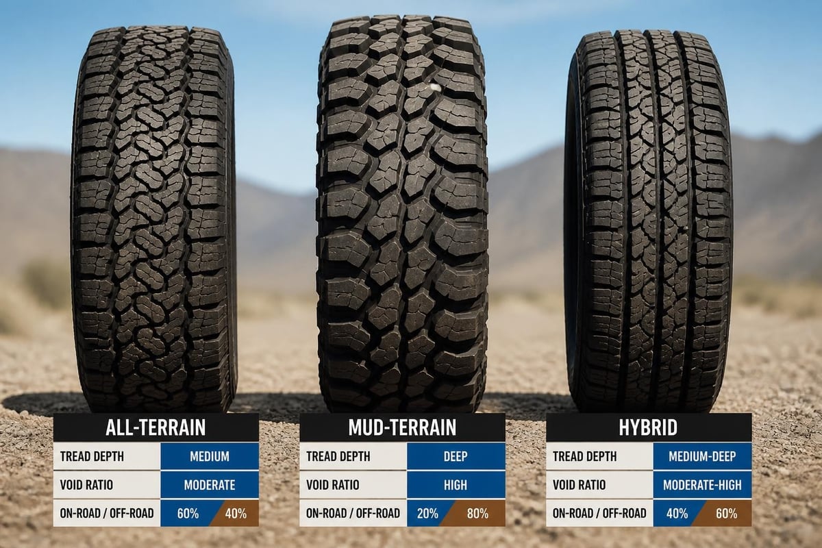 Off-road tire category comparison