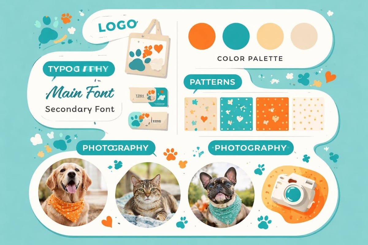 Pet business visual identity components