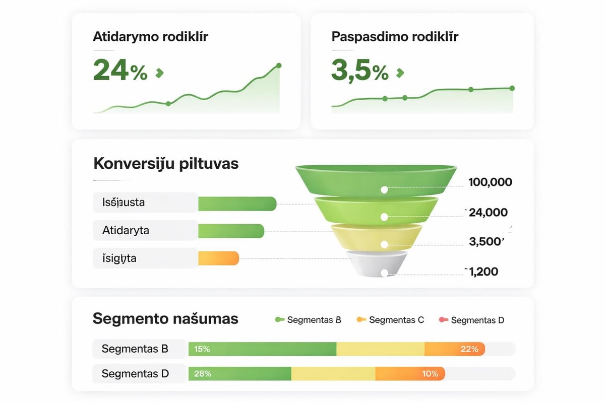 El. pašto kampanijų metrikų valdymo sistema