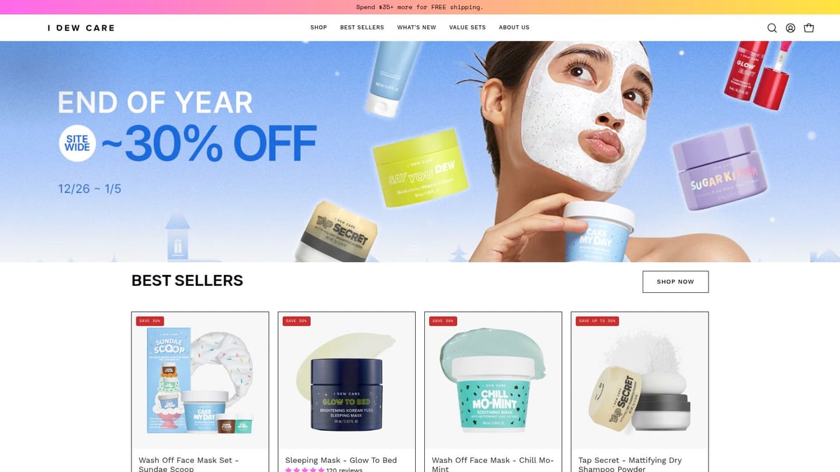 7 Must-Have K Beauty Set Picks for Glowing Skin in 2026 - I Dew Care Wash Off Face Mask Set – Sundae Scoop