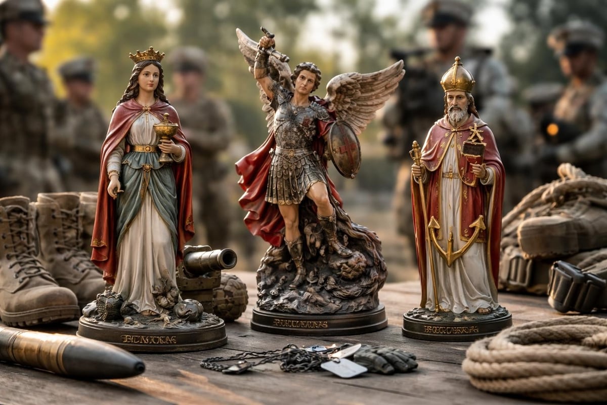 Multiple patron saints supporting Marines