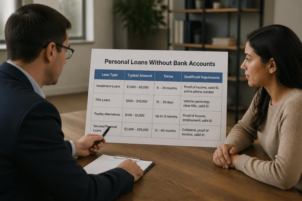 Comparing loan types without bank accounts
