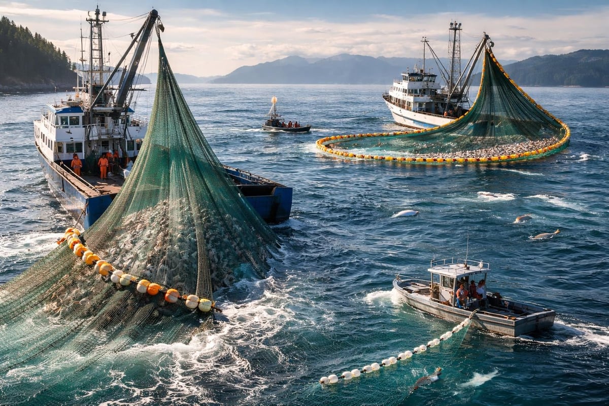 Pacific fishery net deployment