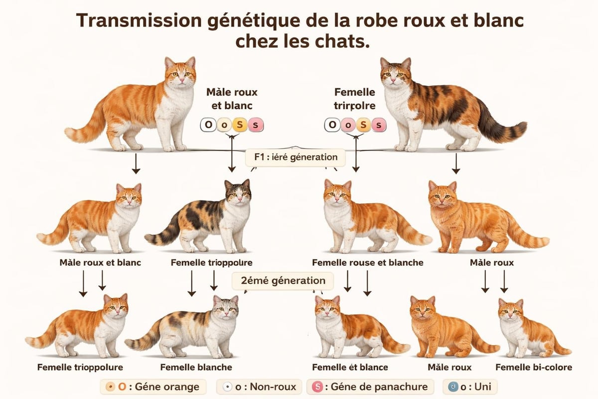 Pawtounes - Chat Roux Blanc : Tout Savoir sur cette Robe Unique - Génétique chat roux blanc
