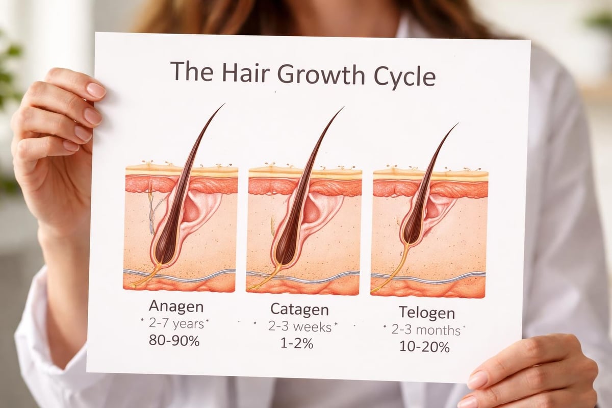 Hair follicle growth cycle phases