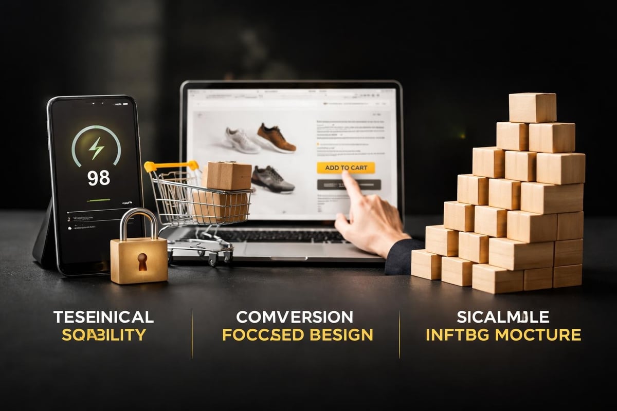 Core technical and strategic requirements of a functioning ecommerce website