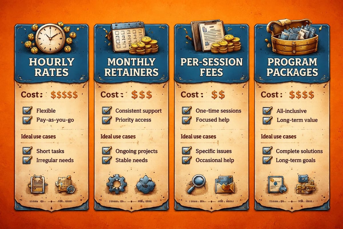 Executive coaching pricing models comparison