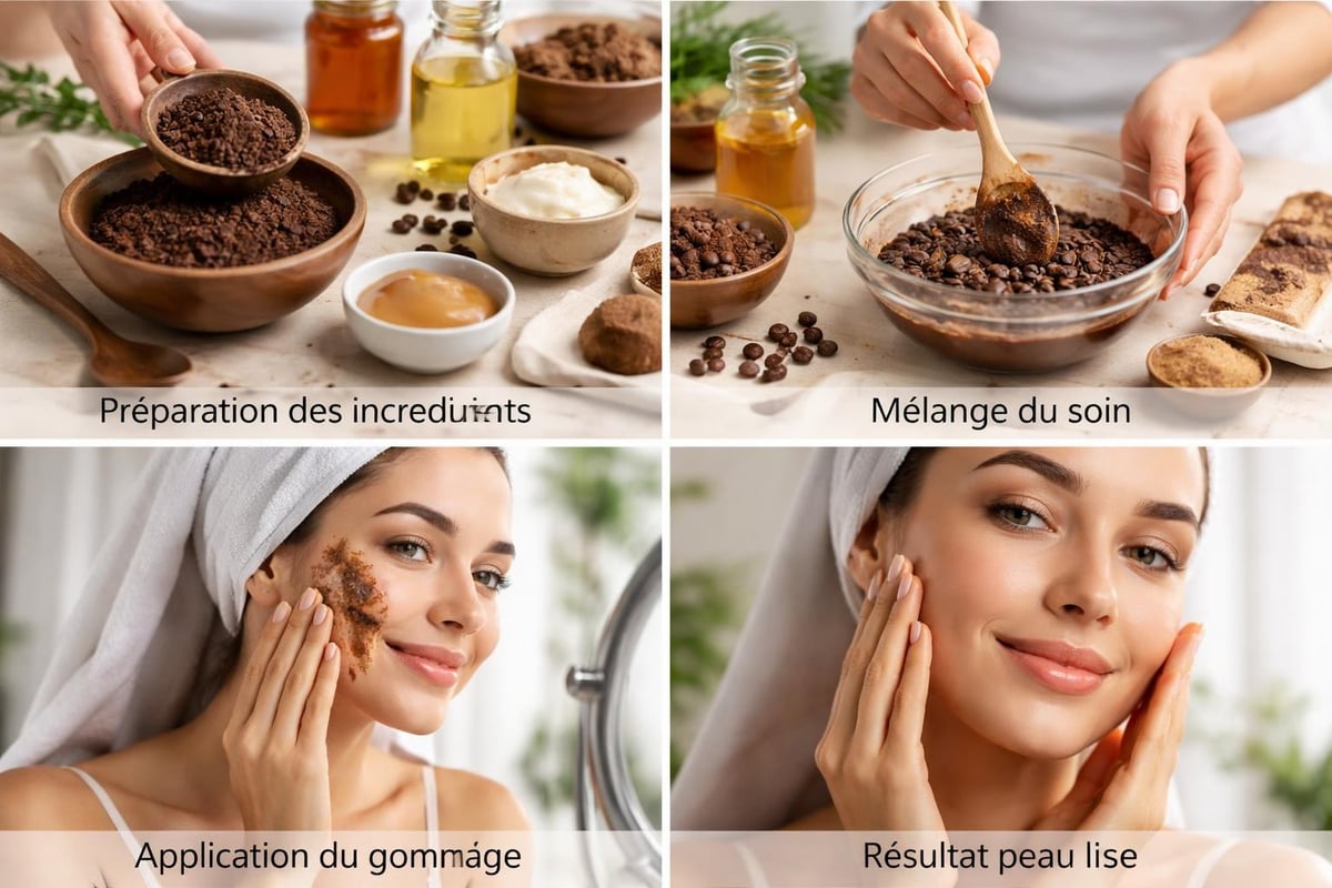 Routine beauté au marc de café