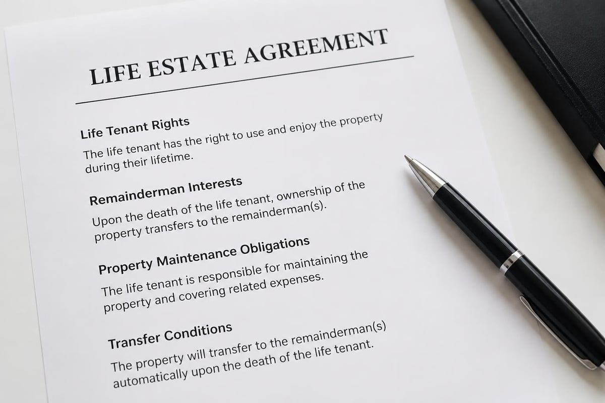 Life estate documentation structure