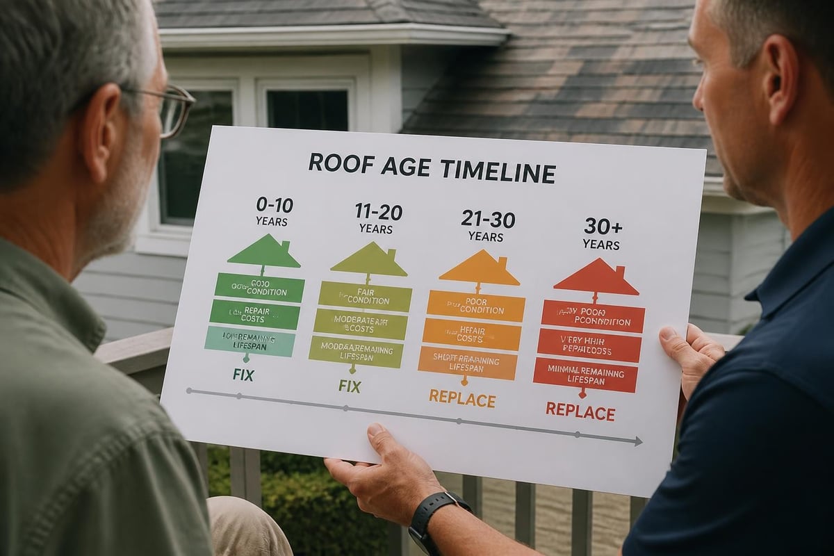 Roof age and repair decision framework