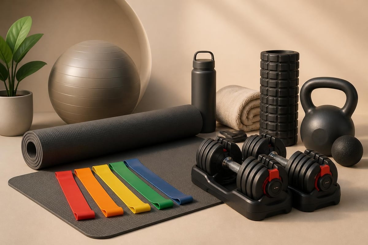 Home workout equipment setup