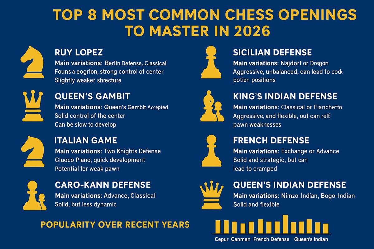 Top 8 Most Common Chess Openings to Master in 2026